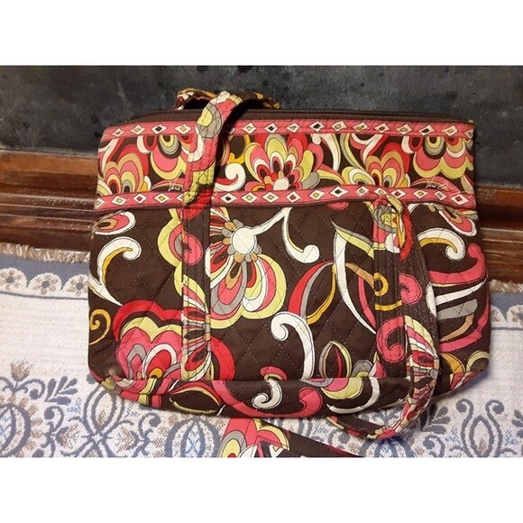 Vera Bradley Puccini Matched Purse & Zip ID Case (NWT) Pretty Brown Fall Bags - Picture 6 of 10